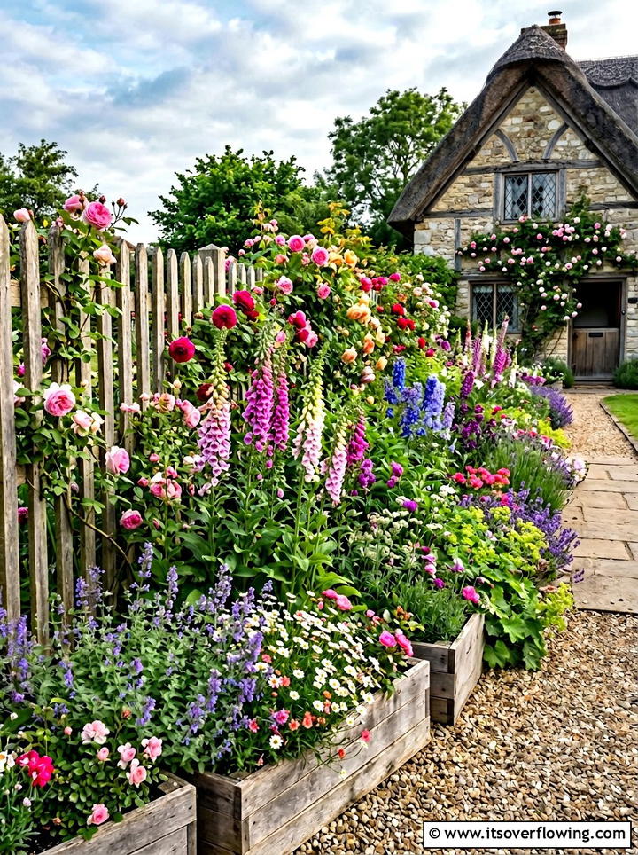 Traditional English Cottage Border - 25 backyard ideas for rental homes