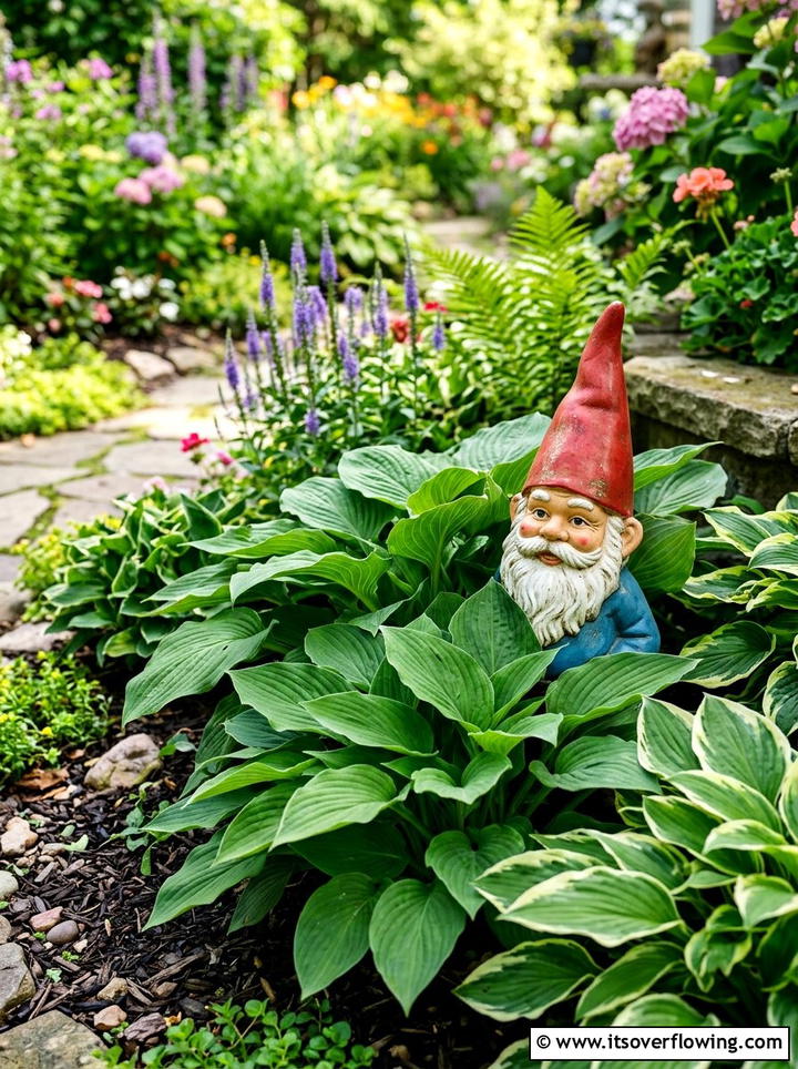 Traditional Garden Gnome - 25 garden decor ideas with spring decor