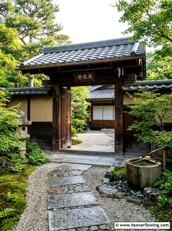 Traditional Japanese Entrance - 25 backyard ideas with japanese garden