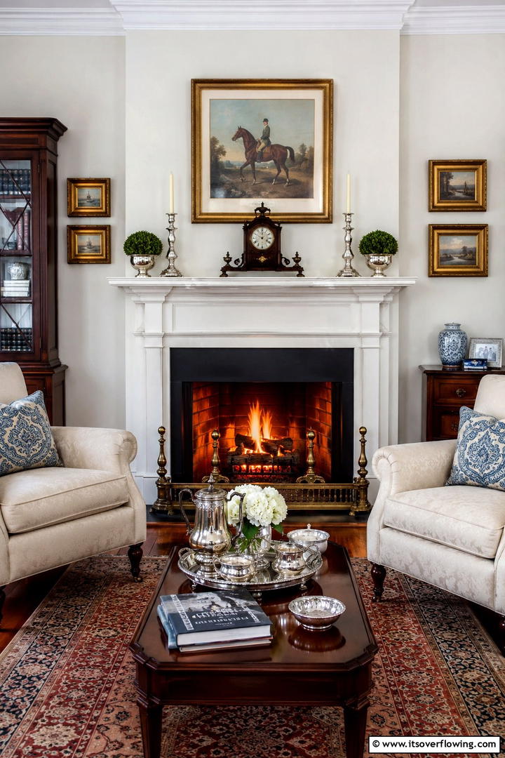 Traditional Mantel Decor - 30 Traditional Living Room Ideas for Timeless Elegance