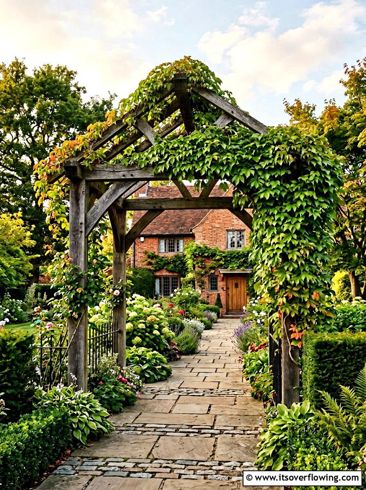 Traditional Pergola With Virginia Creeper - 25 garden design ideas with pergola and vines