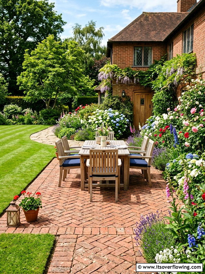 Traditional Red Brick Patio - 25 backyard ideas with brick patio
