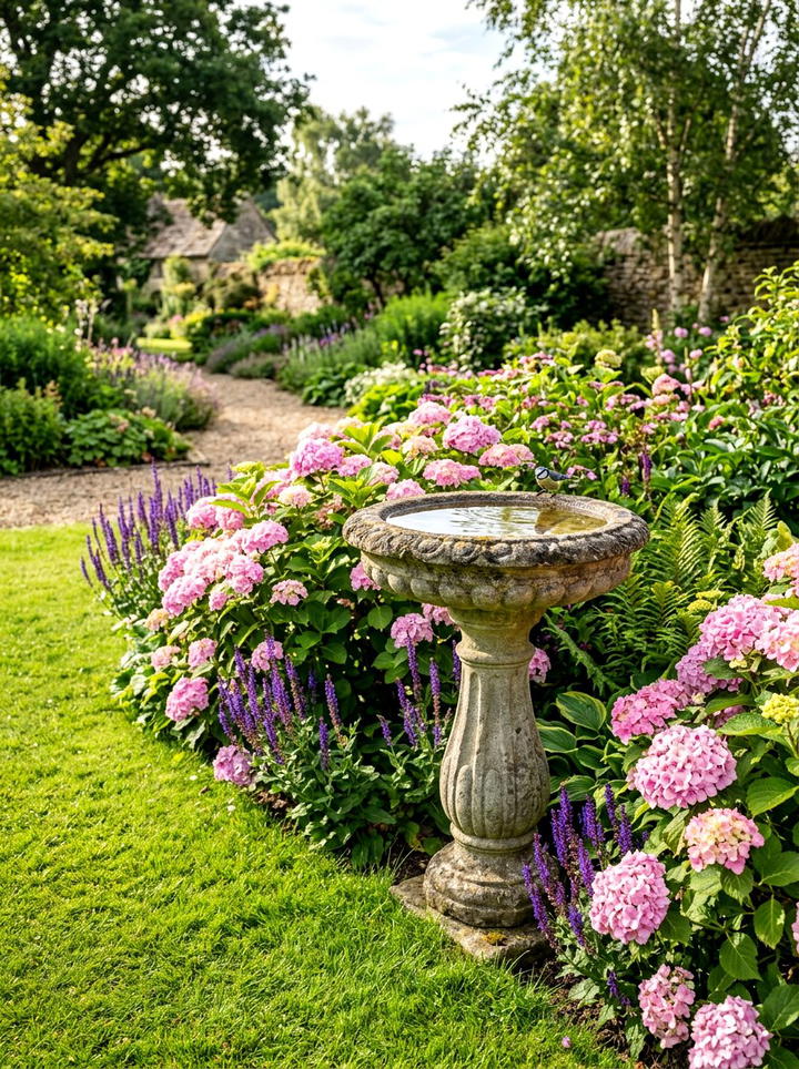 Traditional Stone Bird Bath - 25 backyard decorating ideas with bird baths