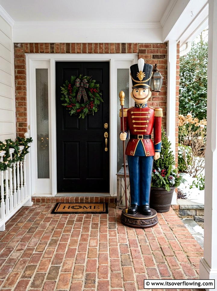 Traditional Toy Soldier Entrance - 25 front porch ideas with christmas decor