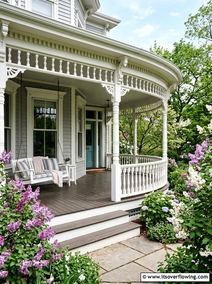 Traditional Turned Baluster Railing - 25 front porch ideas with railings
