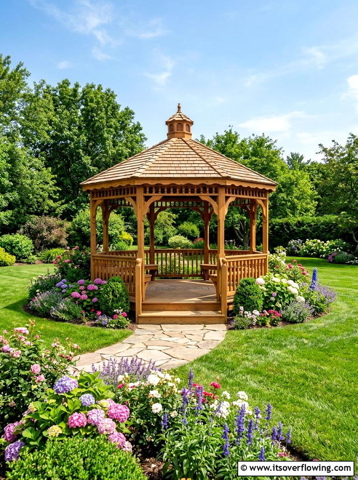 Traditional Wooden Gazebo - 25 backyard ideas with gazebo