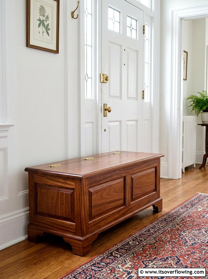 Traditional flip top storage bench - 25 front porch ideas with shoe storage