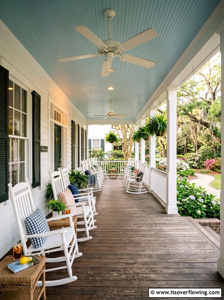 Traditional southern porch - 25 front porch ideas with beadboard ceiling