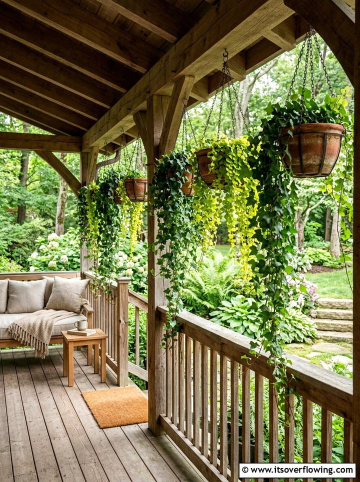 Trailing Vine Hanging Planters - 25 front porch ideas with hanging baskets