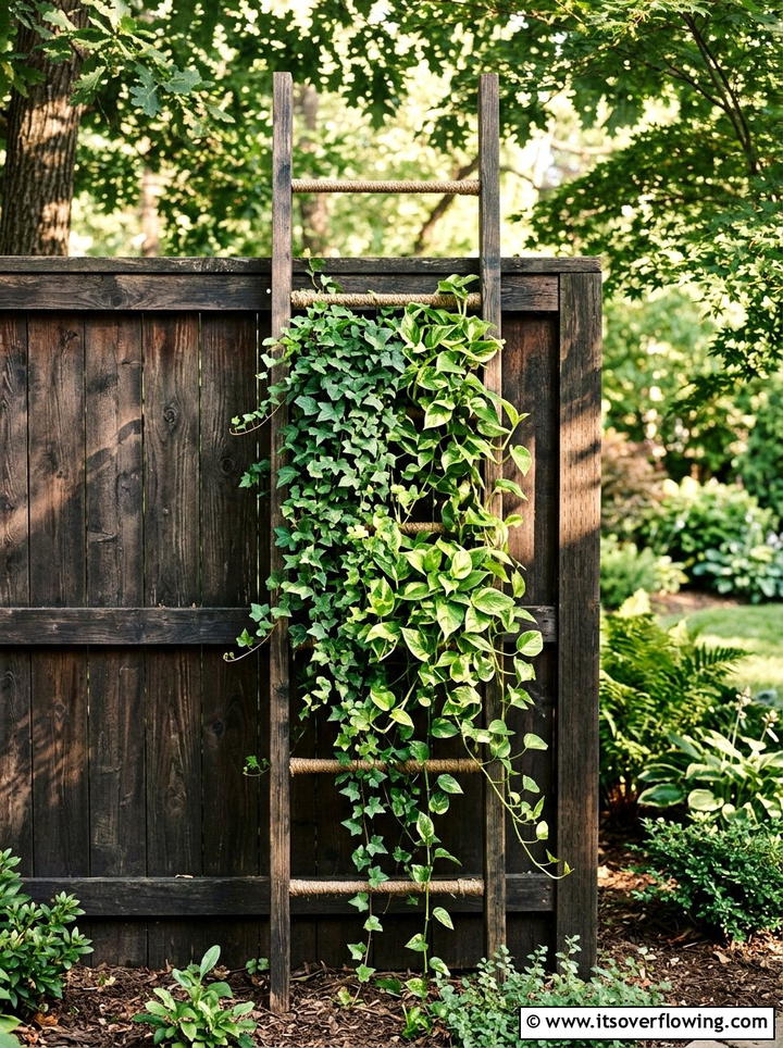 Trailing vine ladder - 25 creative garden ideas with ladder planters