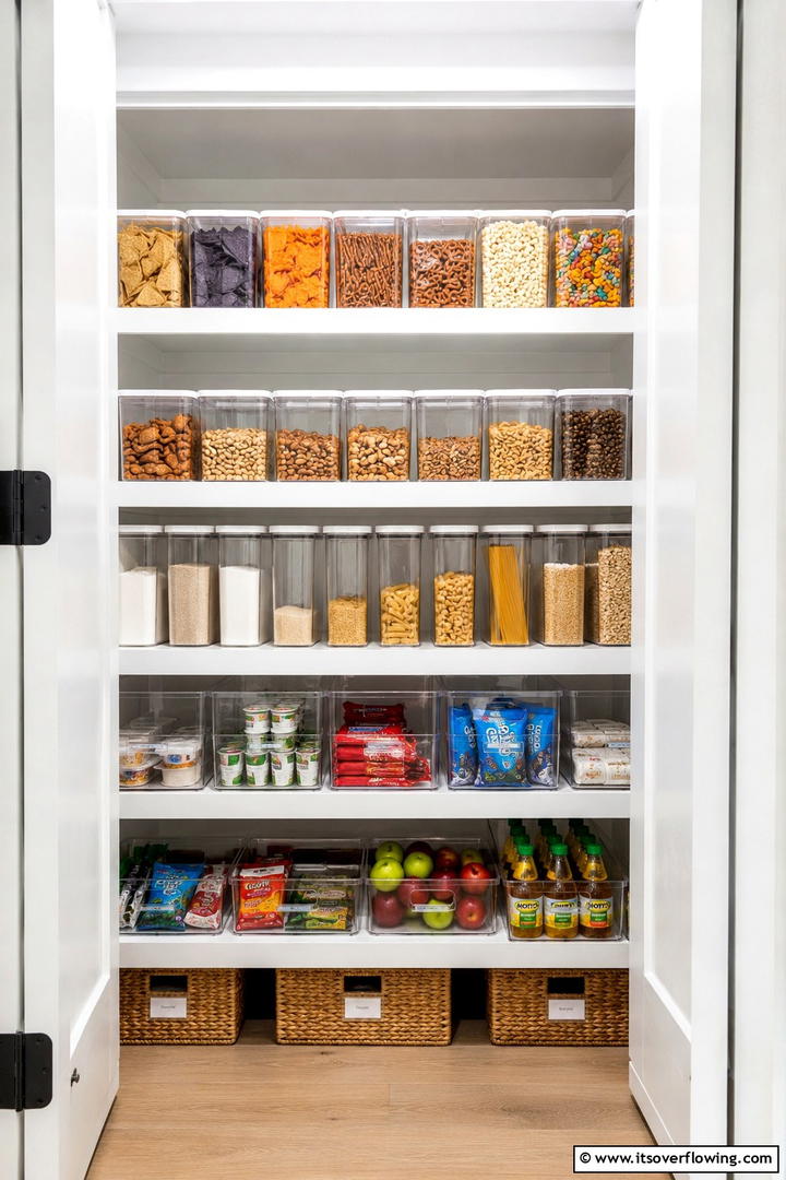 Transparent Container Solutions - 30 Snack Storage Ideas for Organized Kitchen Pantries
