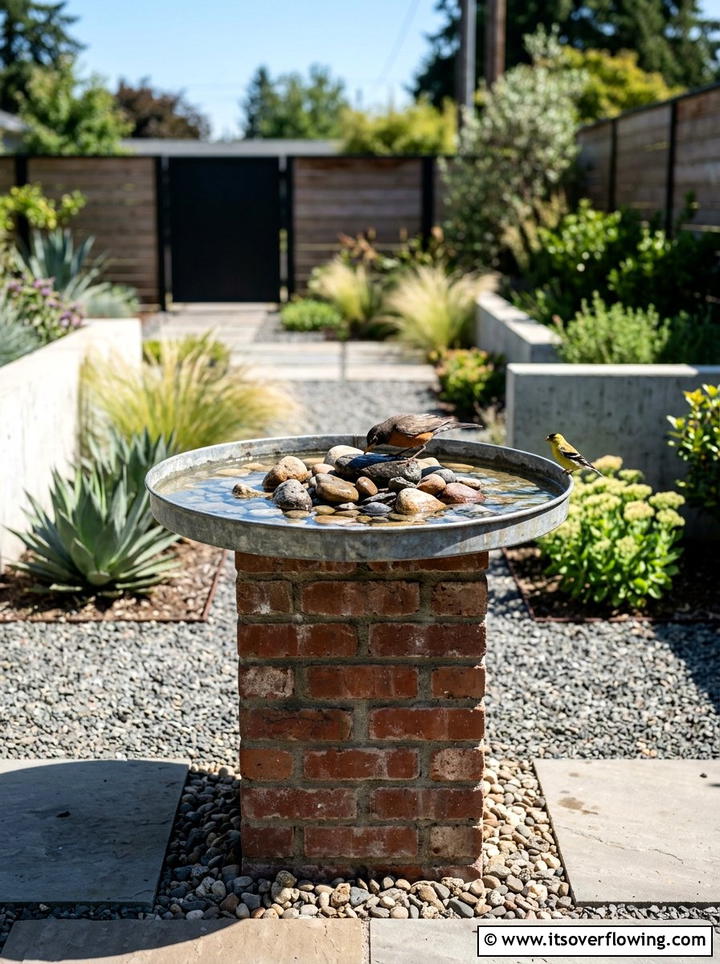 Trash can lid bird bath - 25 reusing old things ideas for bird baths