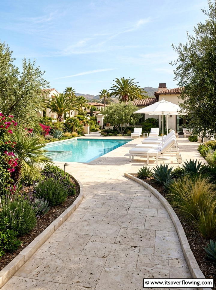 Travertine Garden Walkway - 25 garden ideas with stepping stones
