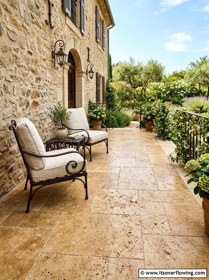 Travertine tile porch floor - 25 front porch ideas with tile floor