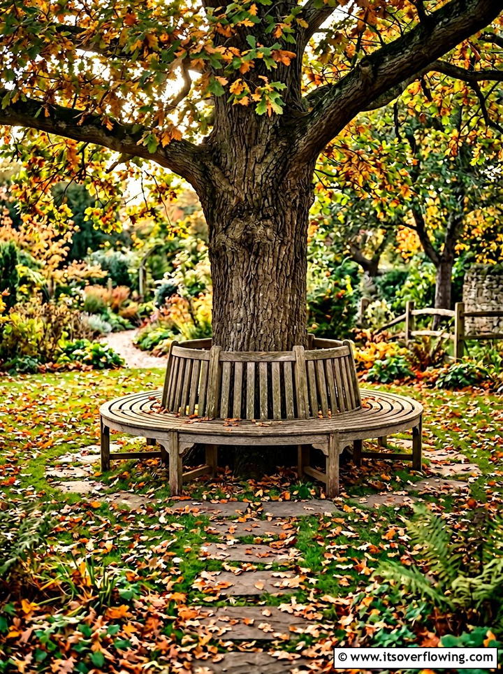 Tree Bench - 25 backyard ideas for winter ambiance