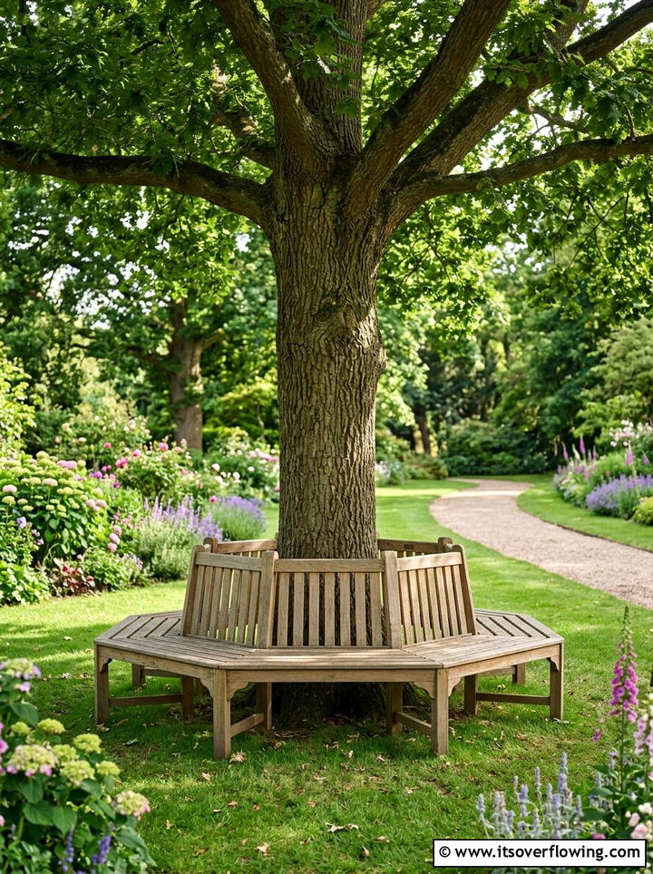 Tree Bench - 25 backyard ideas on a budget