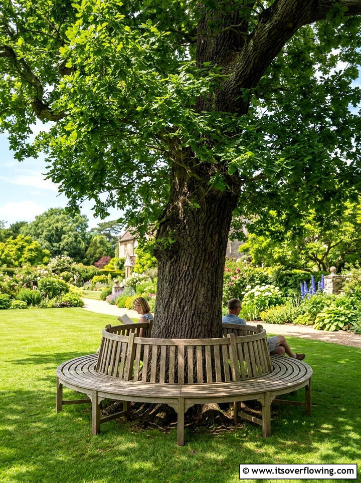 Tree Bench Circular Seating - 25 creative garden ideas with seating nooks