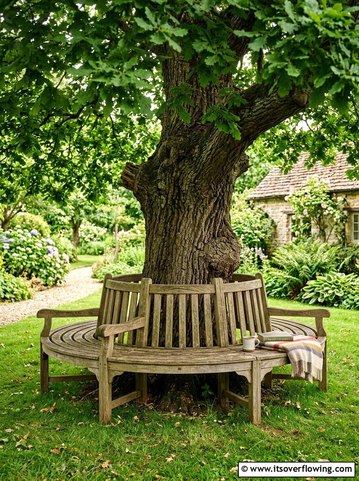 Tree Bench - 25 backyard ideas for relaxing