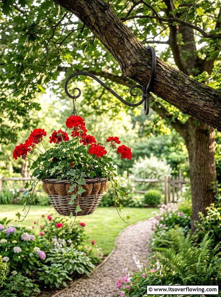 Tree Branch Hanging Hook - 25 garden ideas with hanging planters