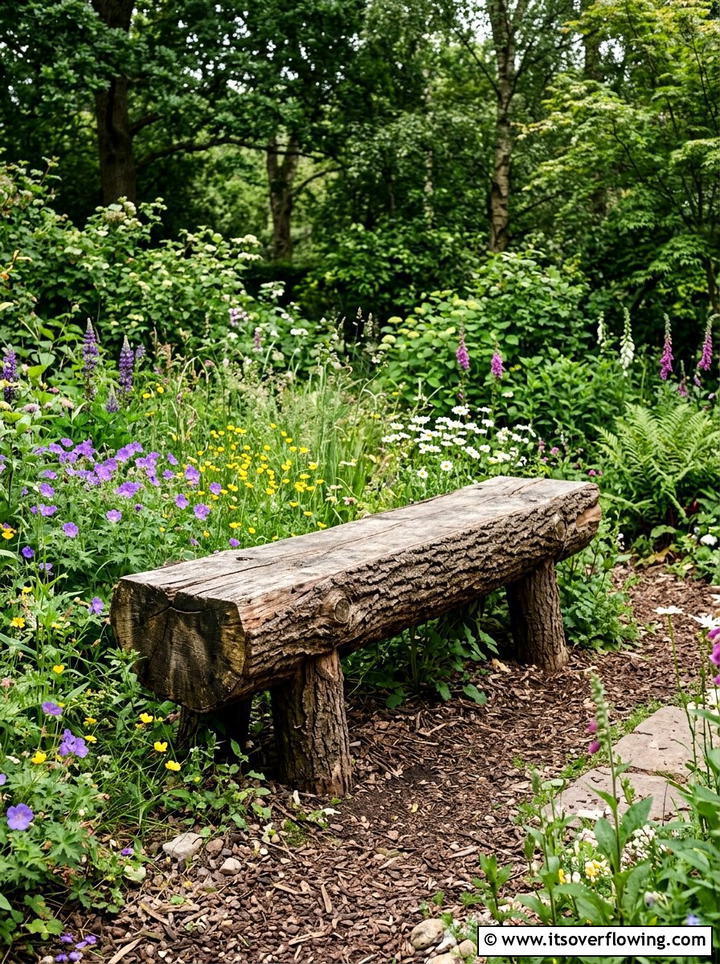 Tree Branch Log Bench - 25 upcycled garden ideas with garden benches