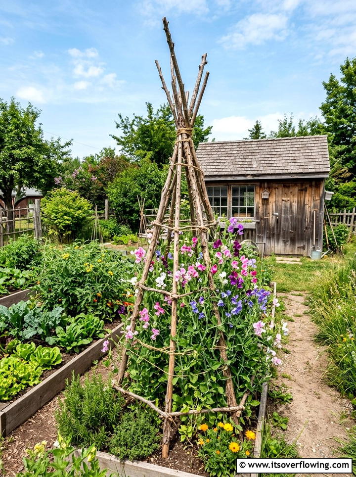 Tree Branch Trellis - 25 garden decor ideas on a budget