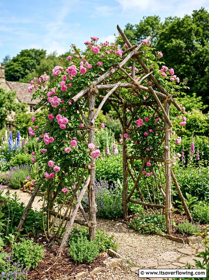 Tree Branch Trellis - 25 cheap garden ideas