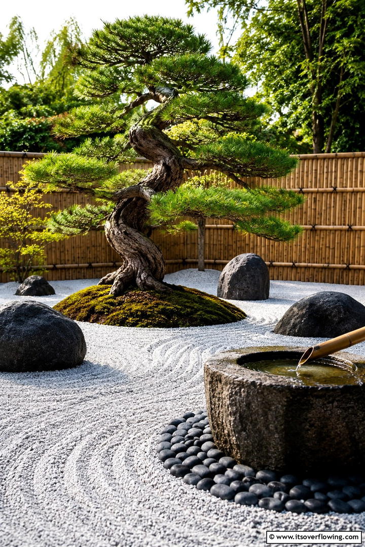 Tree Centric Zen Garden - 30 Tree Landscaping Ideas for Shade, Privacy, and Curb Appeal