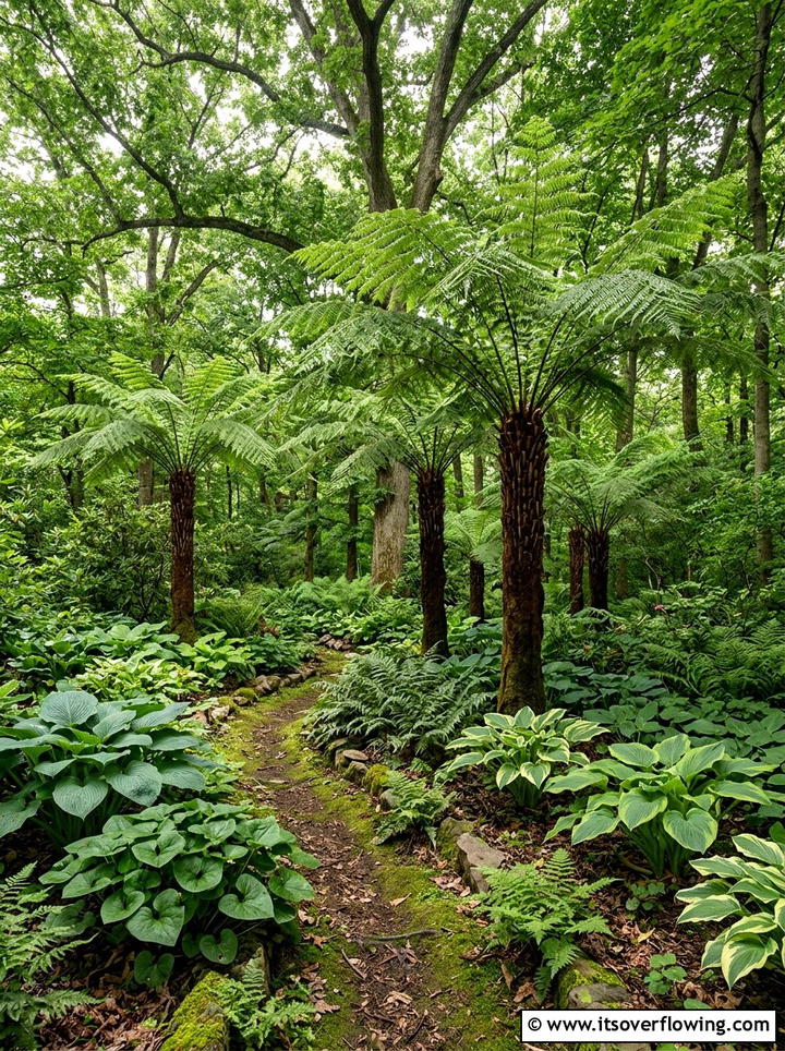 Tree Fern Shade Garden - 25 creative garden ideas with tropical foliage