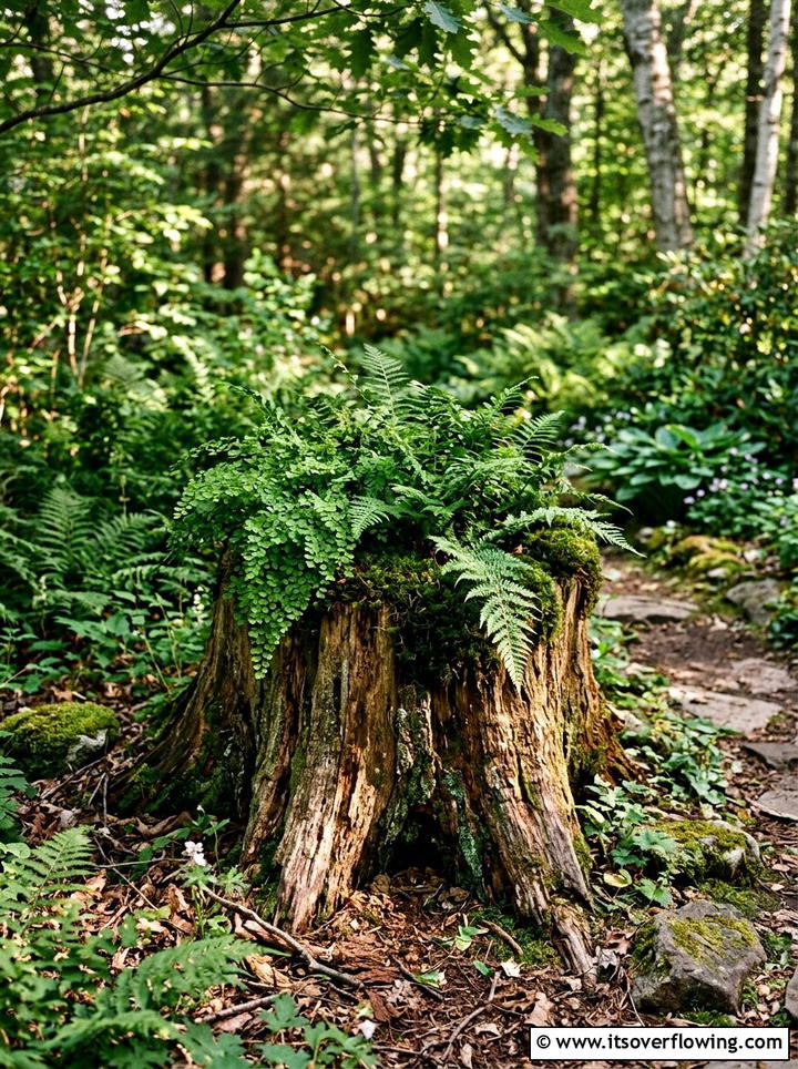 Tree Stump Planter - 25 creative garden ideas diy