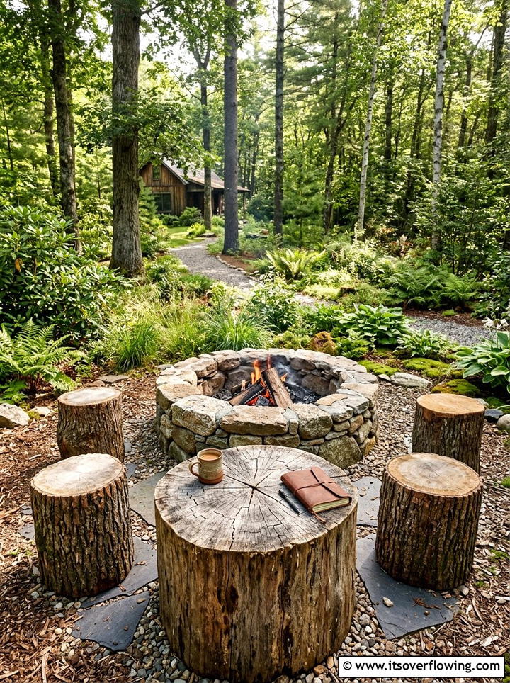 Tree Stump Table - 25 cheap garden ideas