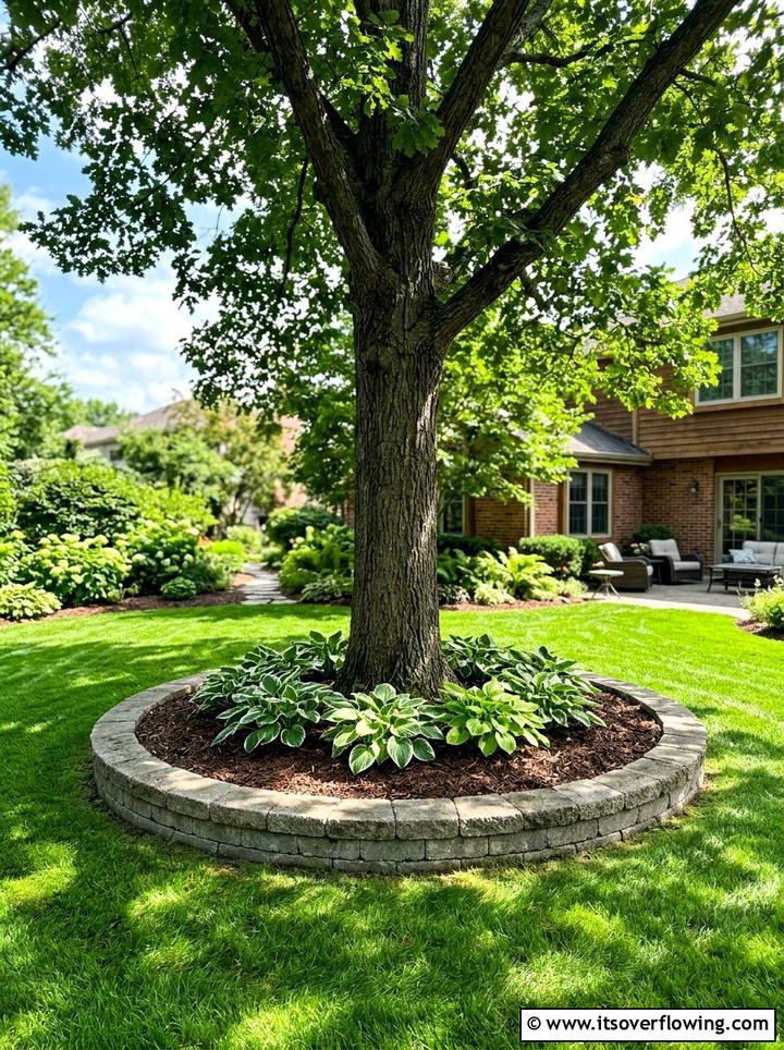 Tree Surround - 25 recycled garden ideas with concrete blocks