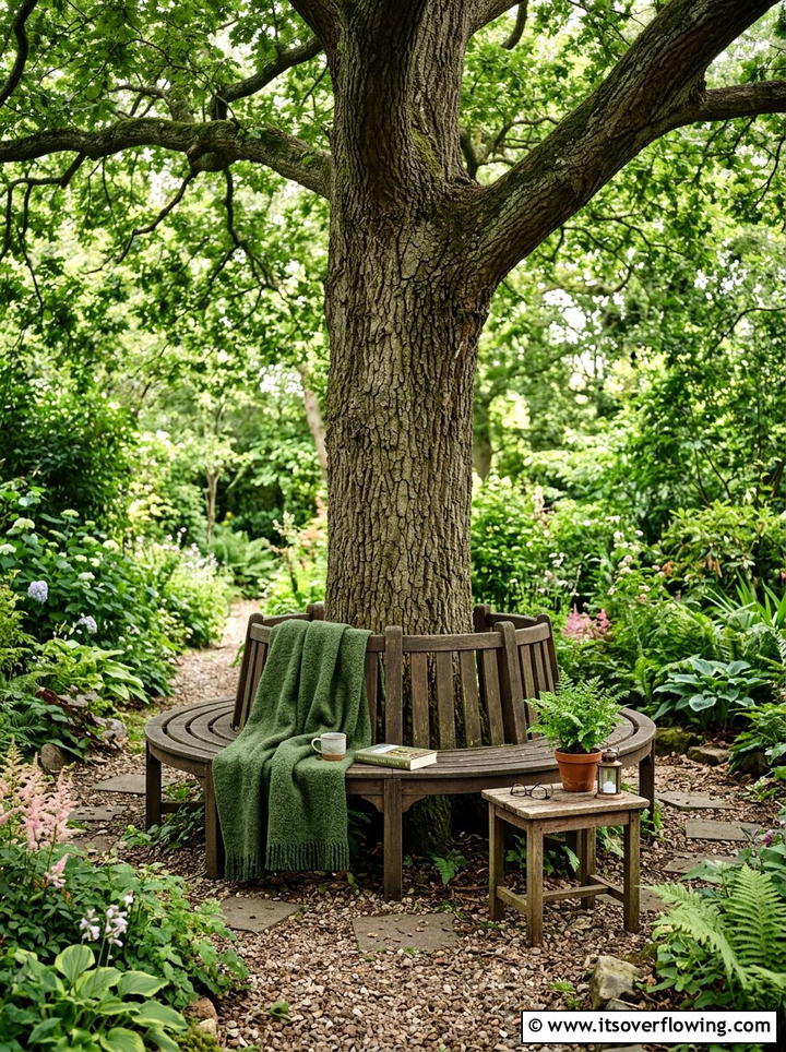 Tree Trunk Seating - 25 backyard decorating ideas with throws