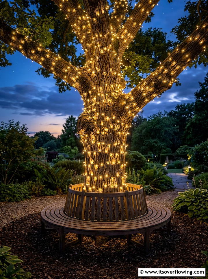 Tree Trunk Wrap Lighting - 25 garden ideas with lights