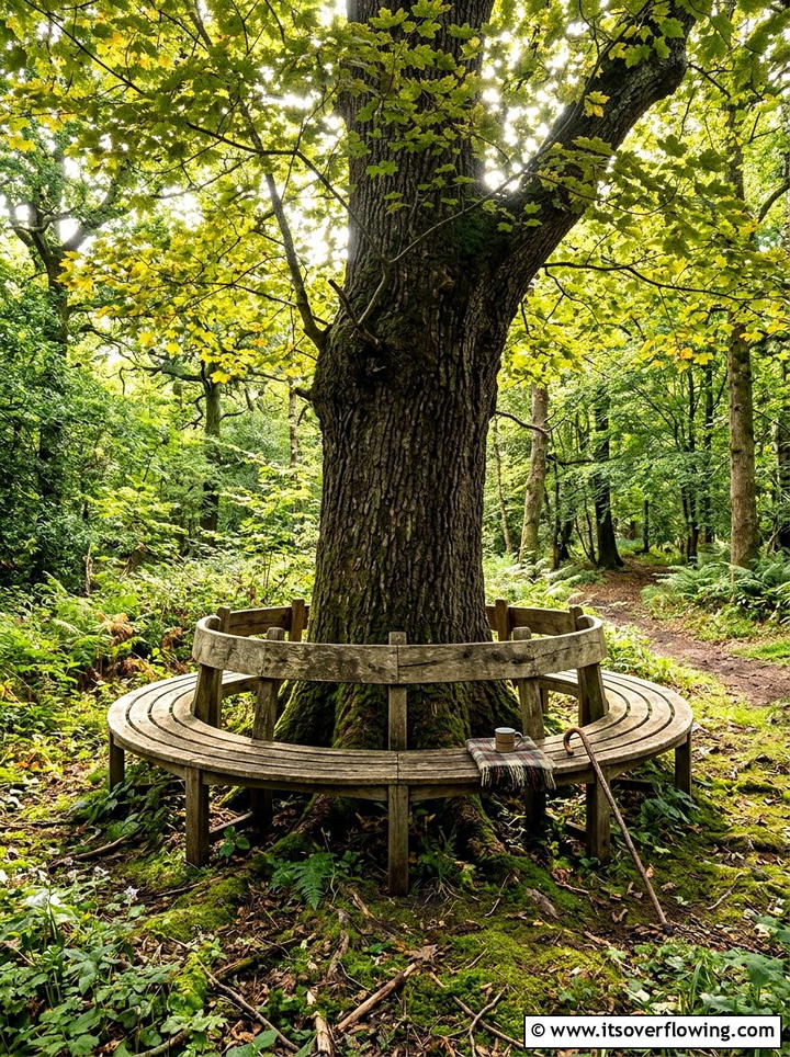 Tree Wrap Circular Bench - 25 garden ideas with bench seating