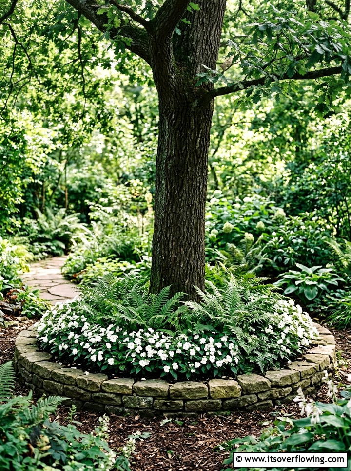 Tree ring flower bed - 25 cheap garden ideas for front yard