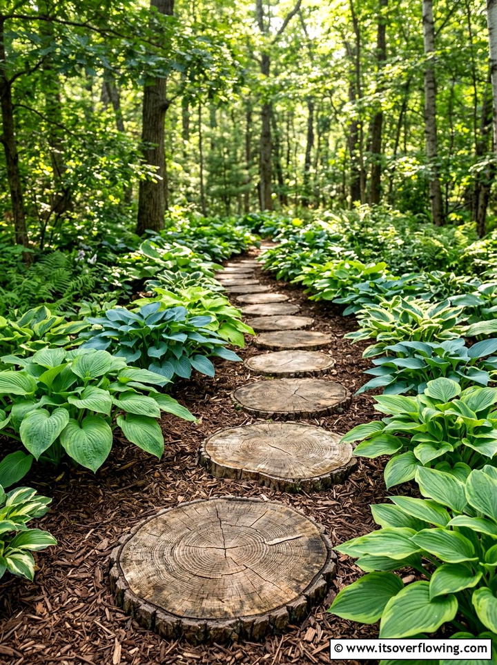 Tree stump stepping stones - 25 recycled garden ideas with tree stumps