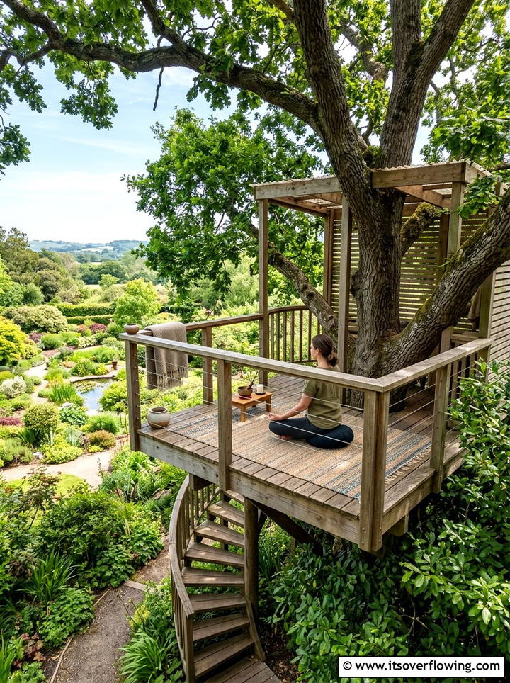 Treehouse Meditation Space - 25 backyard ideas with meditation corner