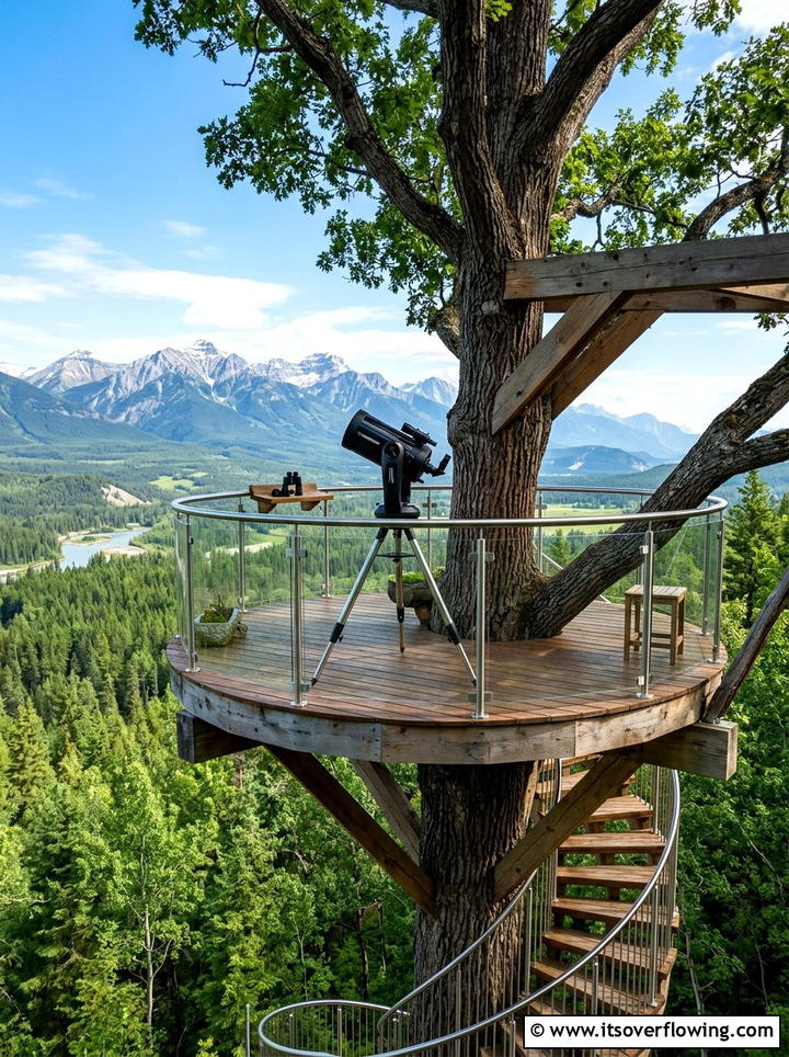 Treehouse Observation Deck - 25 backyard ideas with treehouse