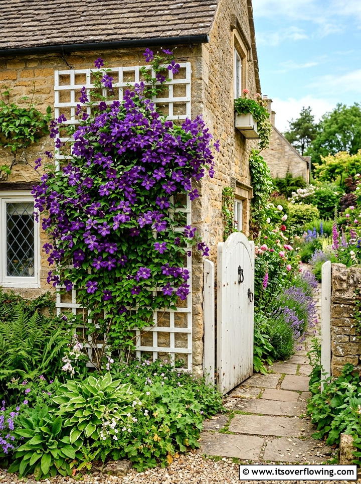 Trellis Climbing Plants - 25 cheap garden ideas with curb appeal upgrades