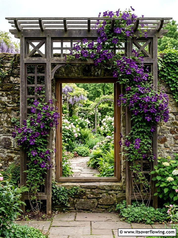 Trellis For Climbing Plants - 25 upcycled garden ideas with old windows
