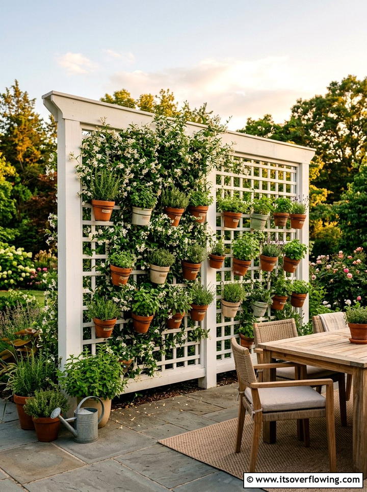 Trellis Herb Garden - 25 backyard decorating ideas with herb stations