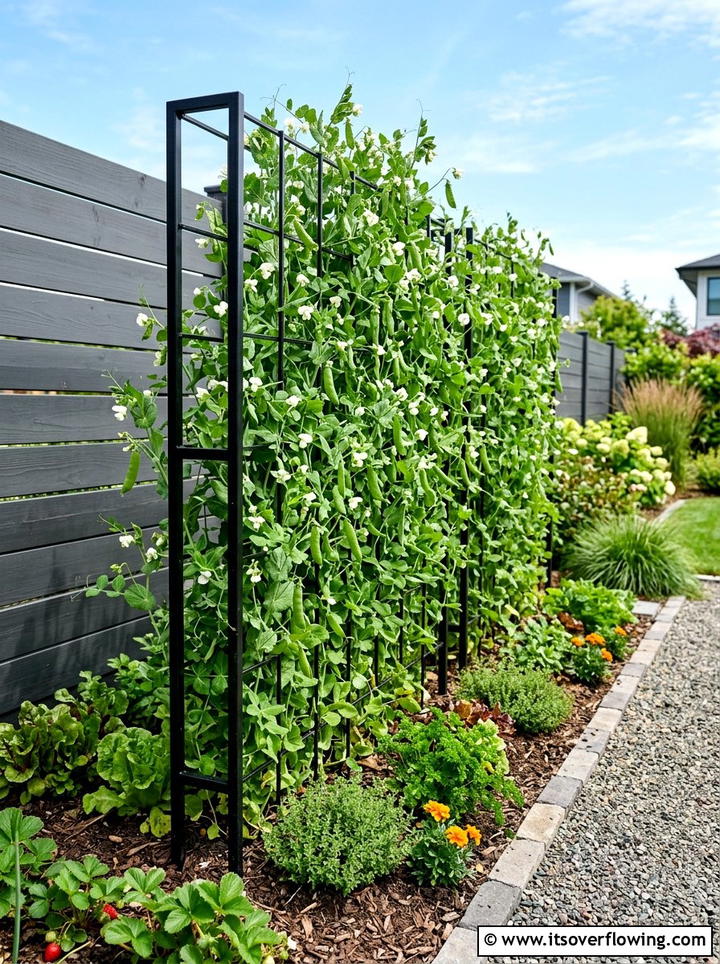 Trellis Vegetable Wall - 25 small garden ideas with edible garden