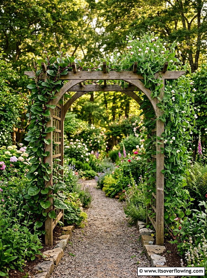 Trellis With Climbing Greens - 25 creative garden ideas with salad gardens