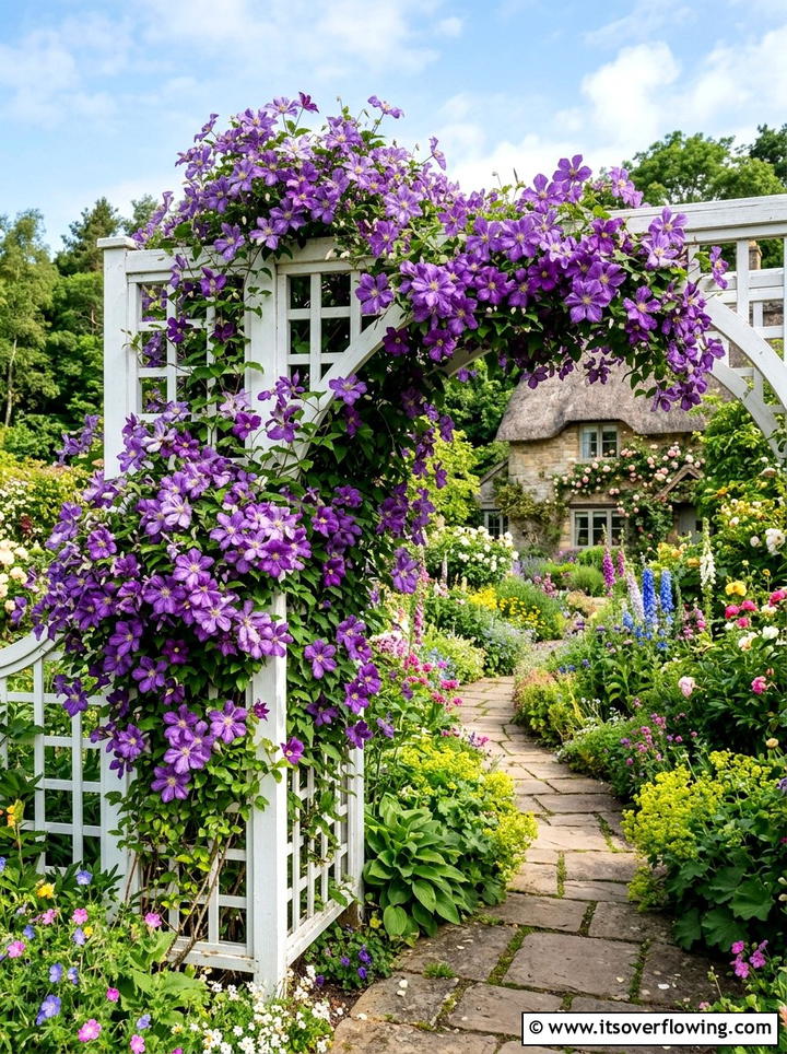 Trellis With Climbing Plants - 25 garden ideas for privacy