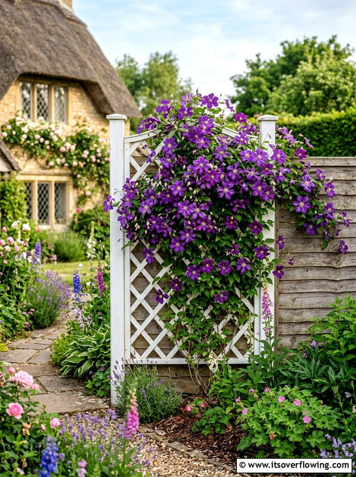 Trellis With Climbing Plants - 25 small garden ideas for backyard