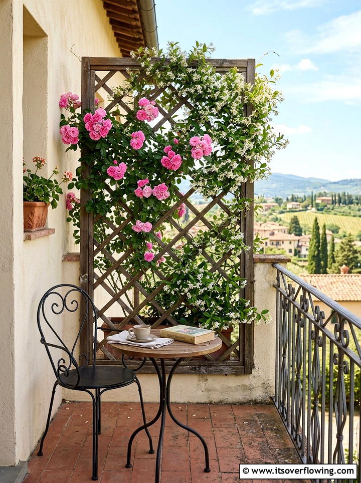 Trellis for climbing plants - 25 garden decor ideas for balconies