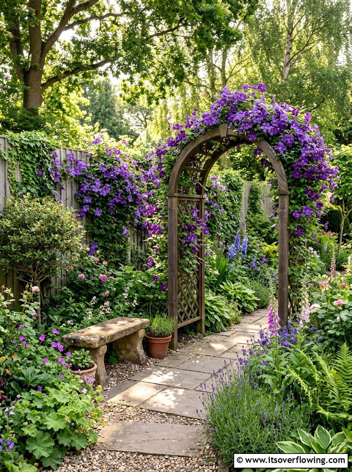Trellis for climbing plants - 25 backyard decorating ideas with fence decor