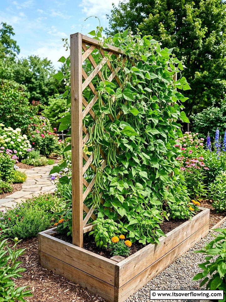 Trellis raised bed combo - 25 backyard ideas with raised planter boxes