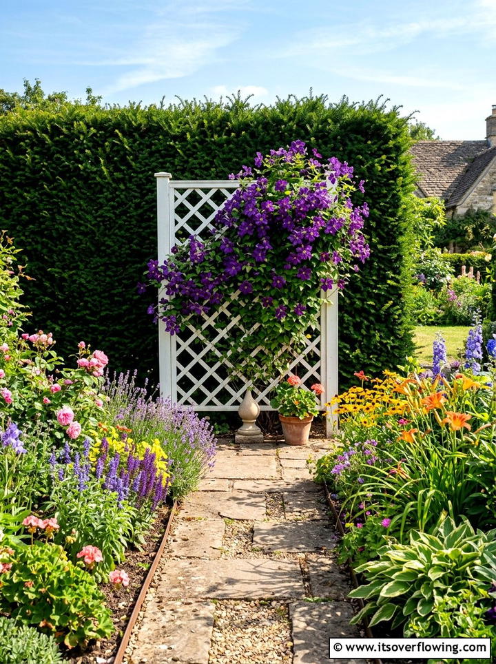 Trellis - 25 garden decor ideas for cottage gardens