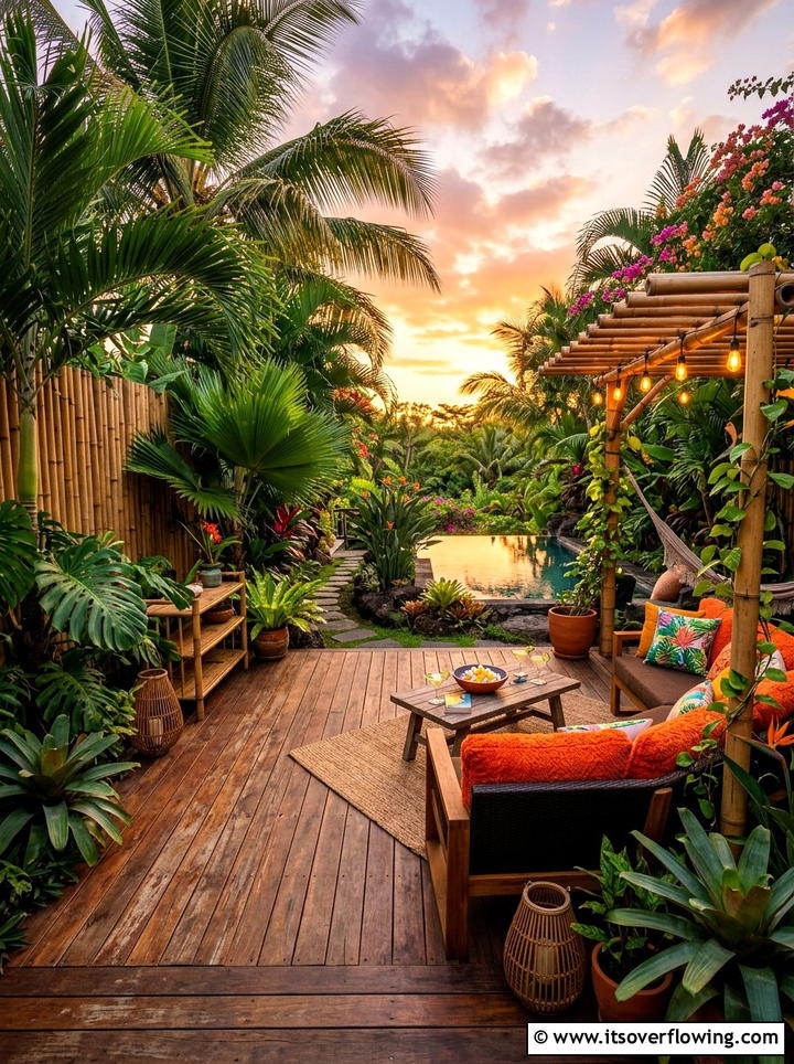Tropical Backyard Patio - 25 backyard ideas with patio